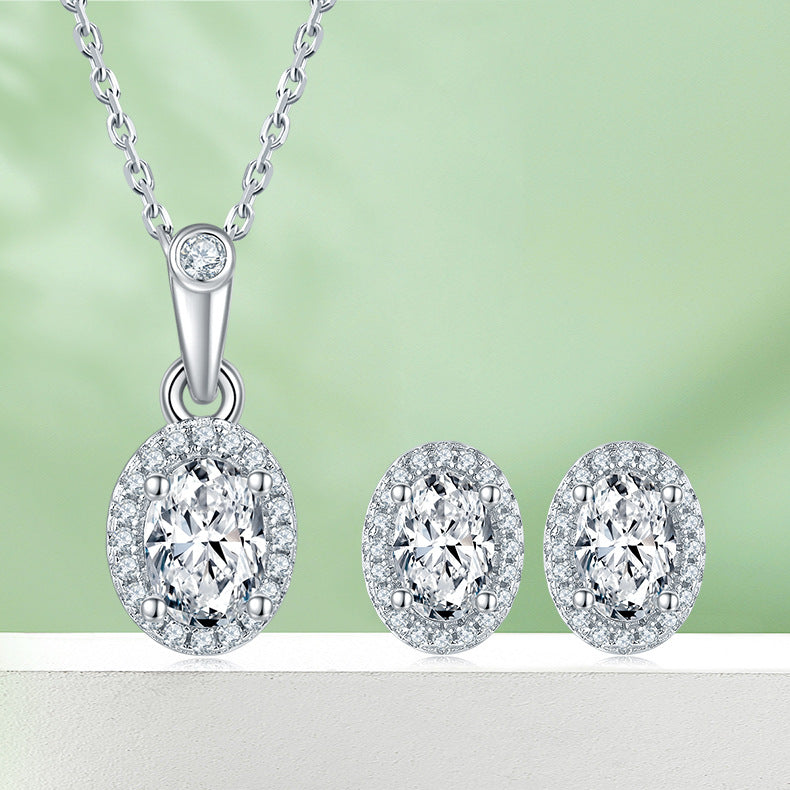 925 Sterling Silver Pendant Necklace and Earrings Set – Elegant Jewelry Set for Women, Hypoallergenic, Durable, Perfect Gift for Any Occasion