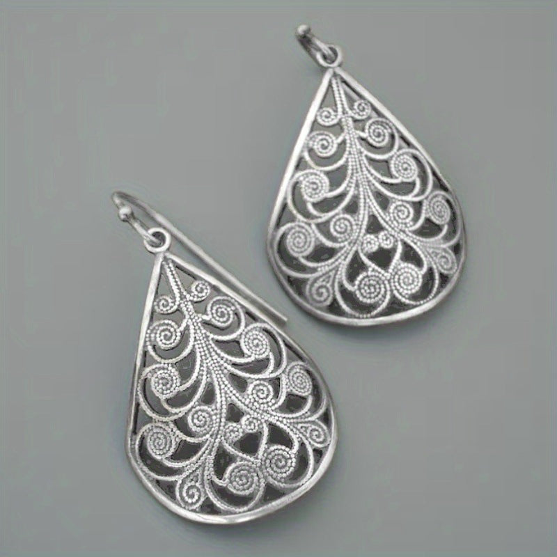 Retro Ruyi Water Drop Earrings for Women – Elegant Vintage-Inspired Jewelry