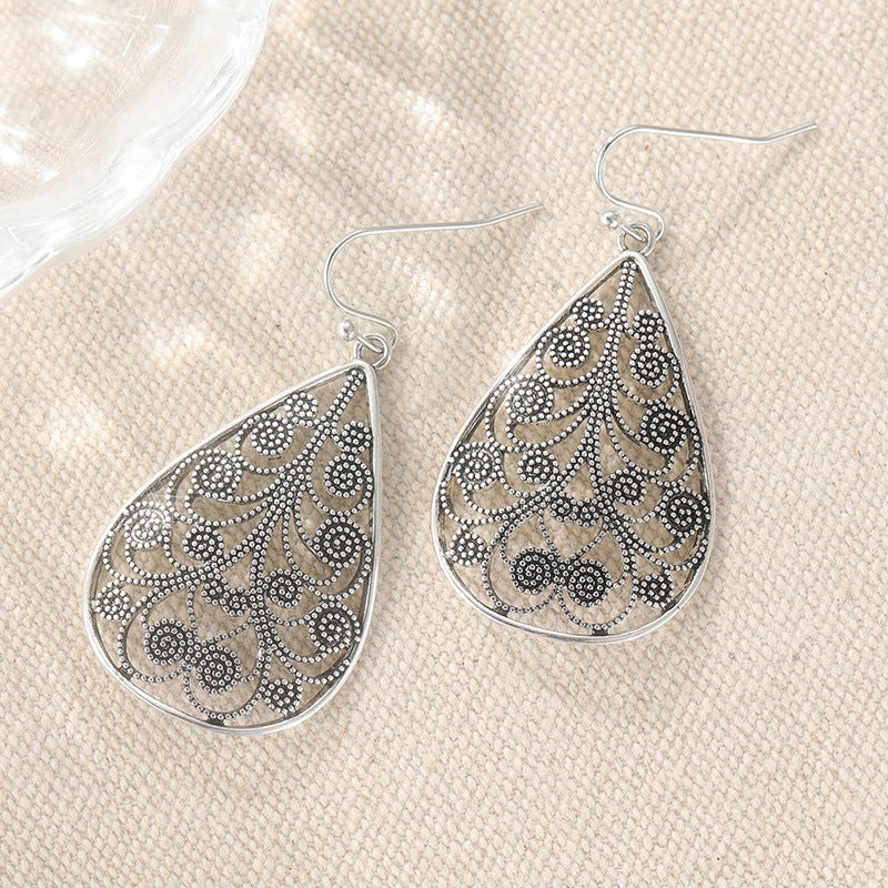 Retro Ruyi Water Drop Earrings for Women – Elegant Vintage-Inspired Jewelry