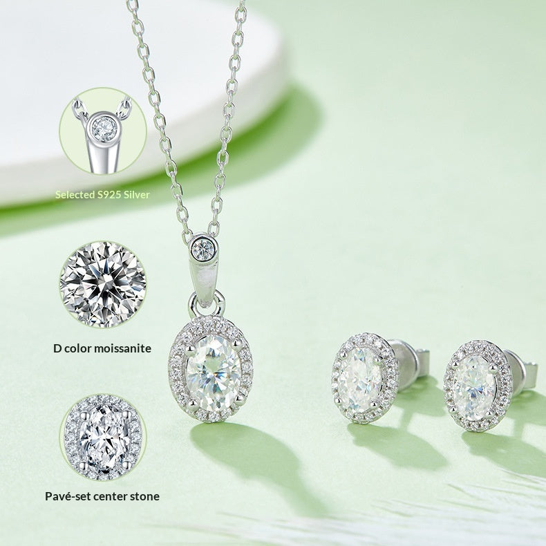 925 Sterling Silver Pendant Necklace and Earrings Set – Elegant Jewelry Set for Women, Hypoallergenic, Durable, Perfect Gift for Any Occasion