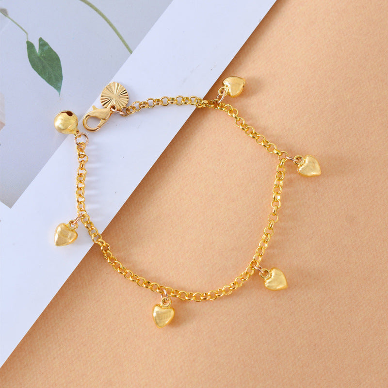 New Simple Versatile Women’s Heart Charm Bracelet