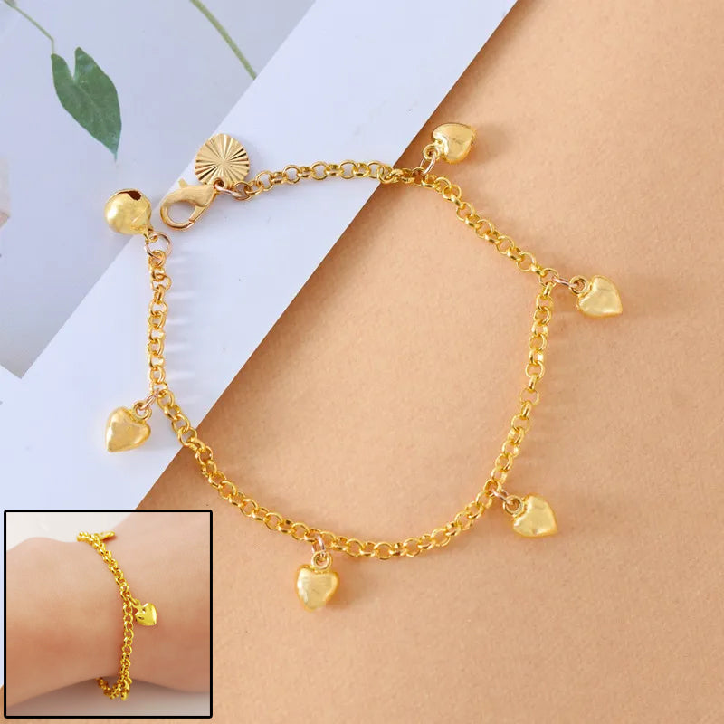 New Simple Versatile Women’s Heart Charm Bracelet
