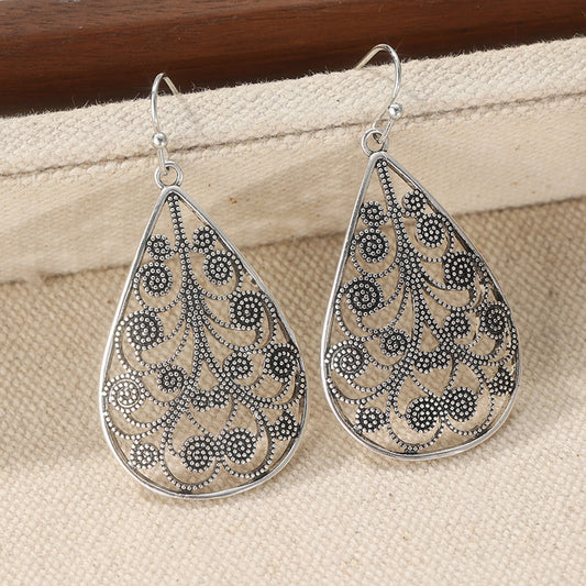 Retro Ruyi Water Drop Earrings for Women – Elegant Vintage-Inspired Jewelry